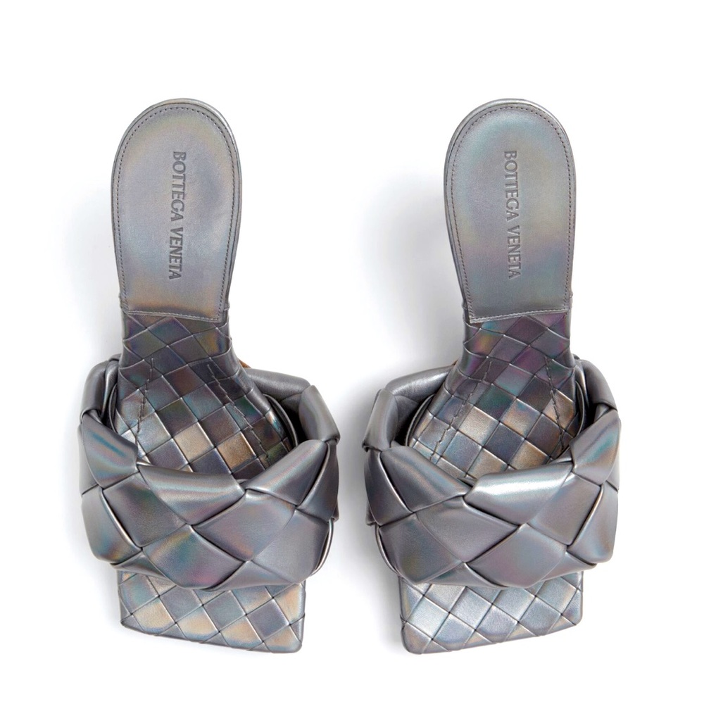 BOTTEGA VENETA NEW LIDO MULES GRAY OYSTER 7.5